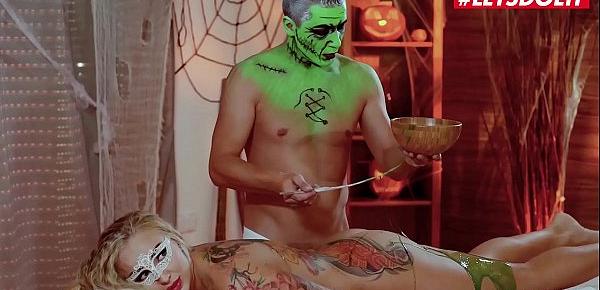  LETSDOEIT - Halloween Party  With Massage Sex For Hungarian MILF Kayla Green